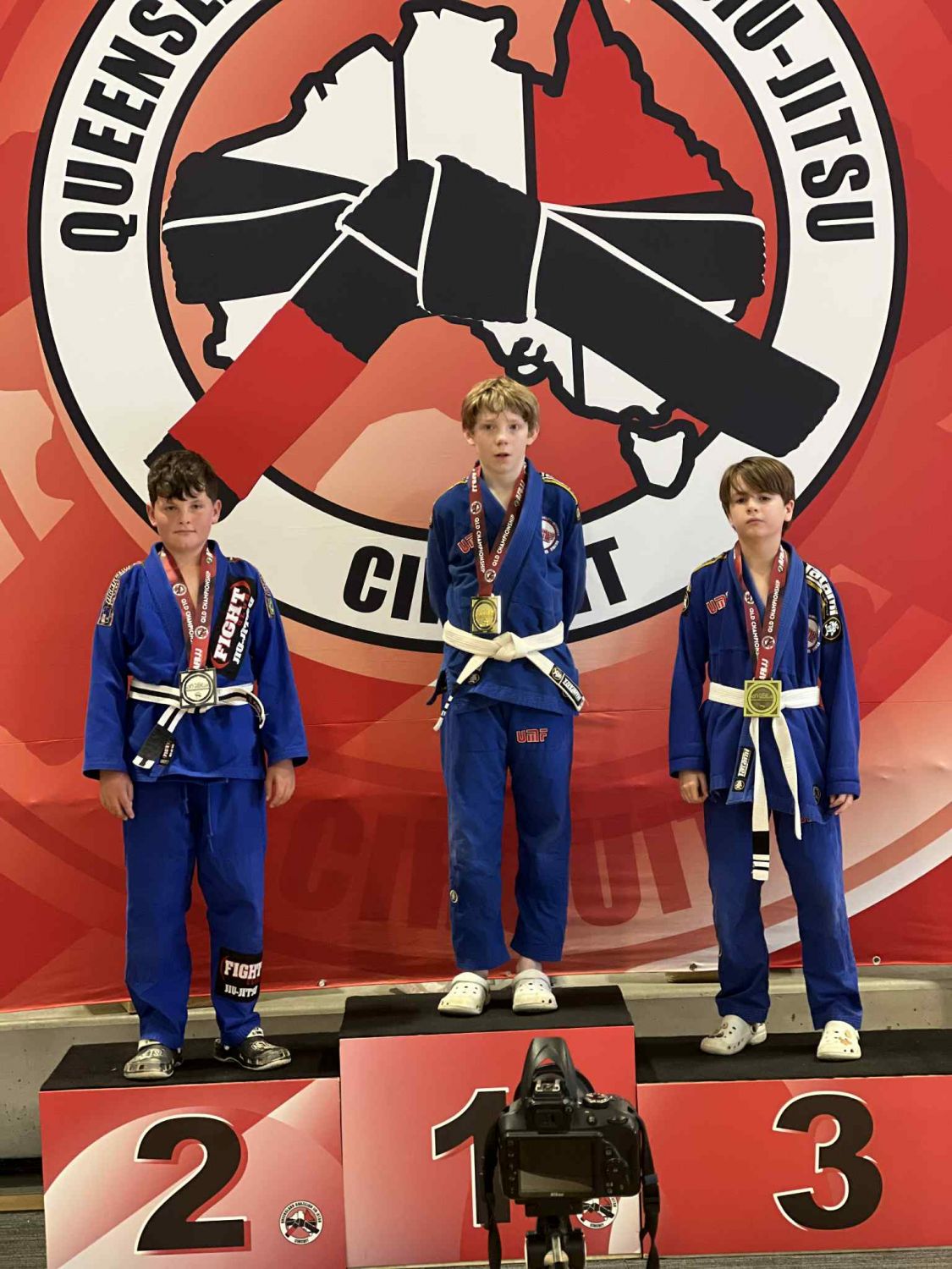 Jeremy took 1st place with unstoppable skill and focus, while Zac earned 3rd—both shining stars of UMF’s BJJ 6-14 Top Team